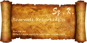 Szarvadi Krisztián névjegykártya