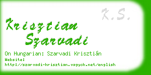 krisztian szarvadi business card